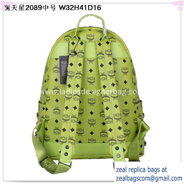 High Quality Replica MCM Stark Studded Medium Backpack MC2089 Green - Click Image to Close